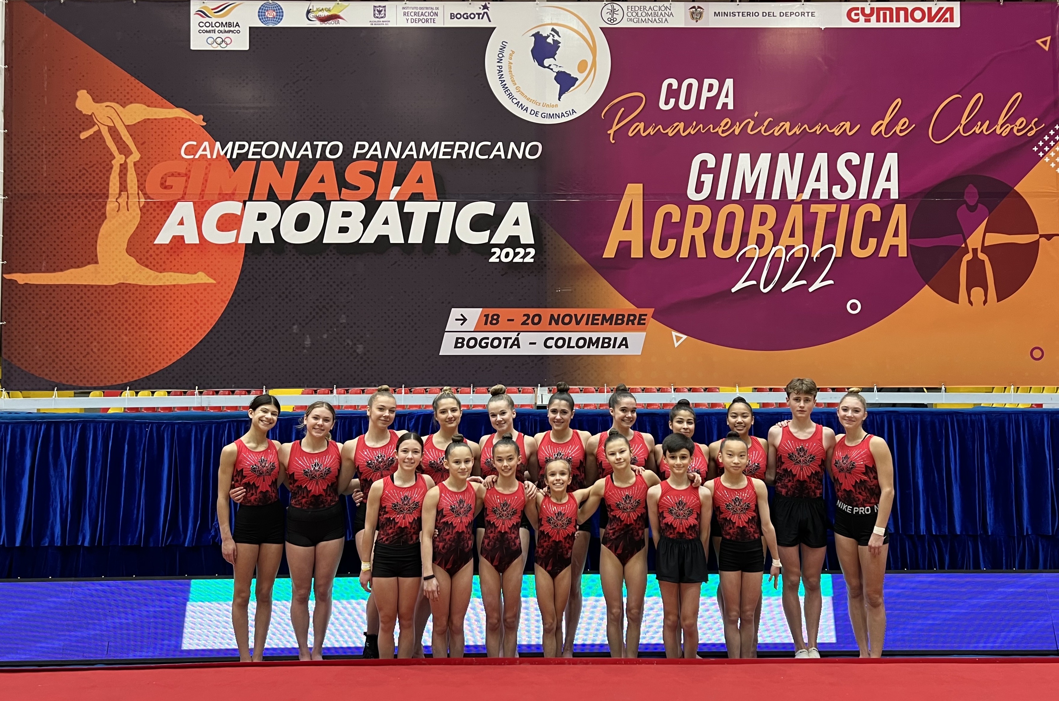 Team Canada at the 2022 Acrobatic Gymnasts Pan American Championships in Bogota, Columbia | Katia Perin